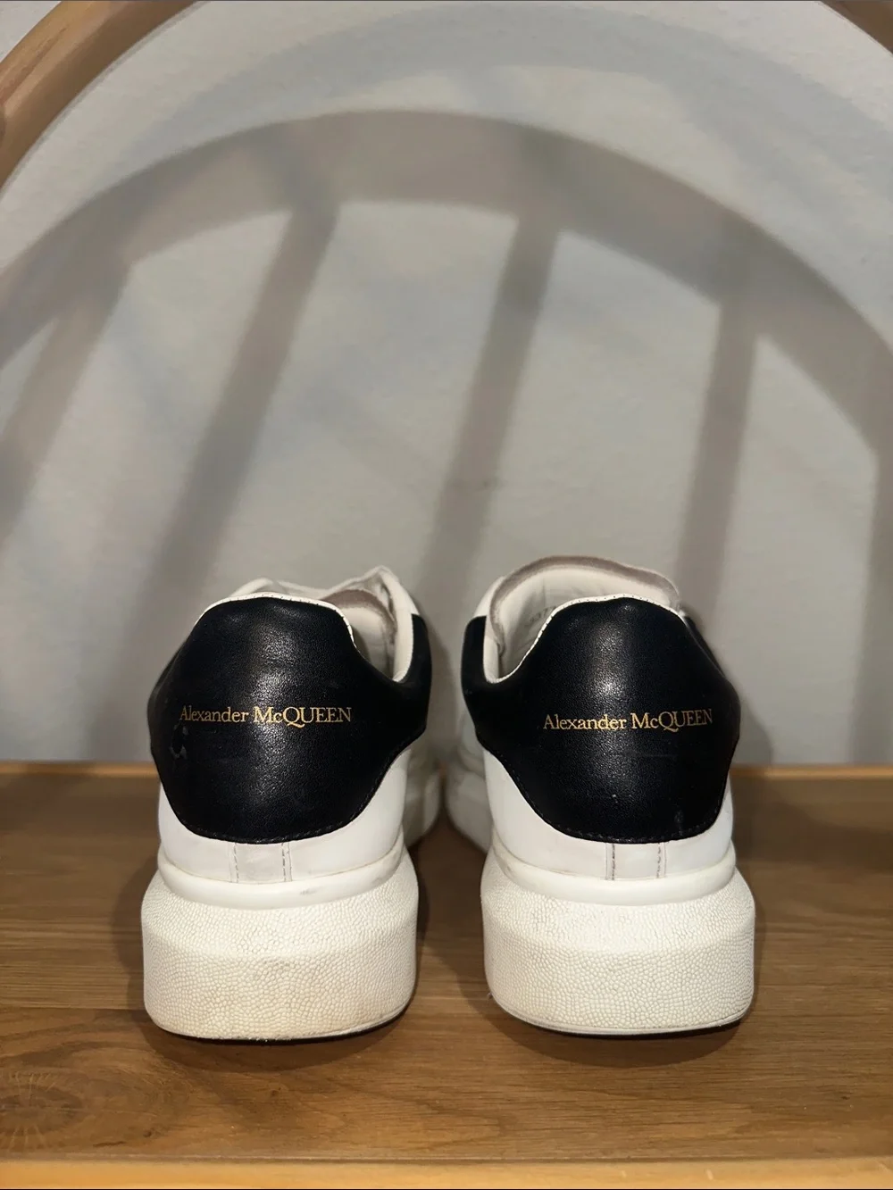 Alexander McQueen Women's Oversized Sneakers White/ Black 553770 Size 40 US 10
